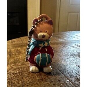 Y2K Lip Smackers Pet Pals Snow Winter Cat Bear Keychain Topper Only Vintage